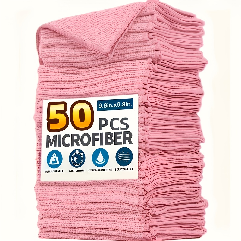 Kitchen Appliances - 1-50 Stück Hellrosa Mikrofaser-Küchentücher Superabsorbierend Weich