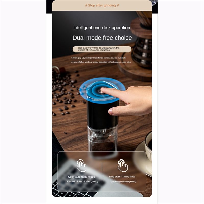 Coffee Bean Grinder Electric - 【Abrasives】 USB-Kaffeemühle 155 ml, professioneller Keramikmahlwerk-Kaffeebohnenmühlen,